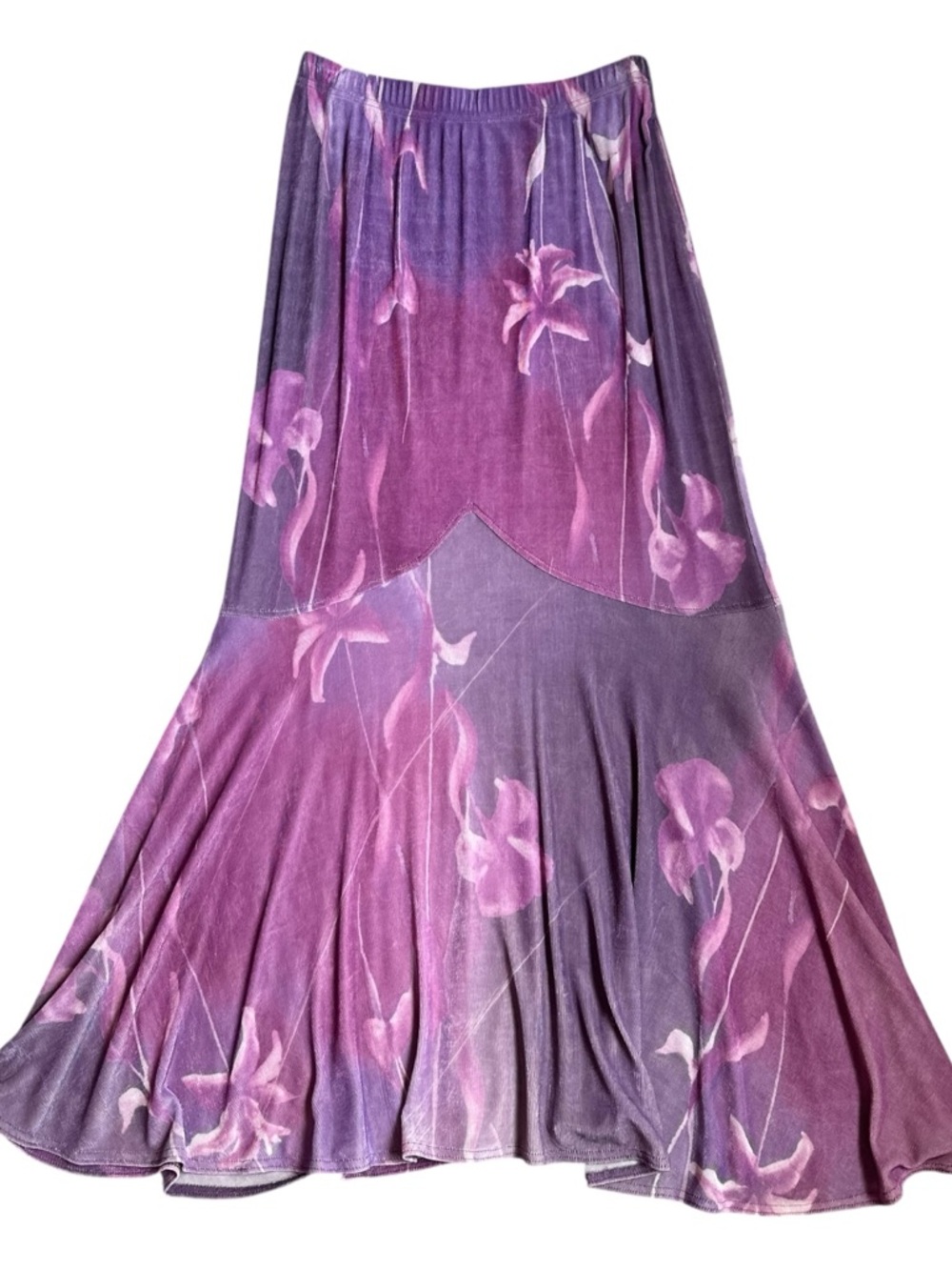 Purple Floral Maxi Skirt